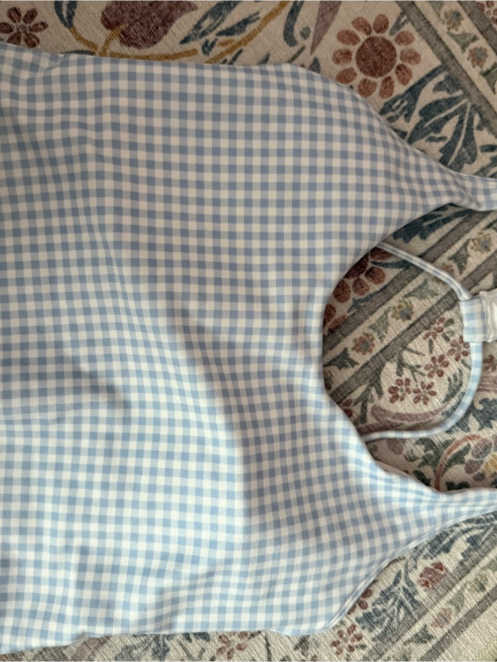 Light Blue Gingham Tank Top